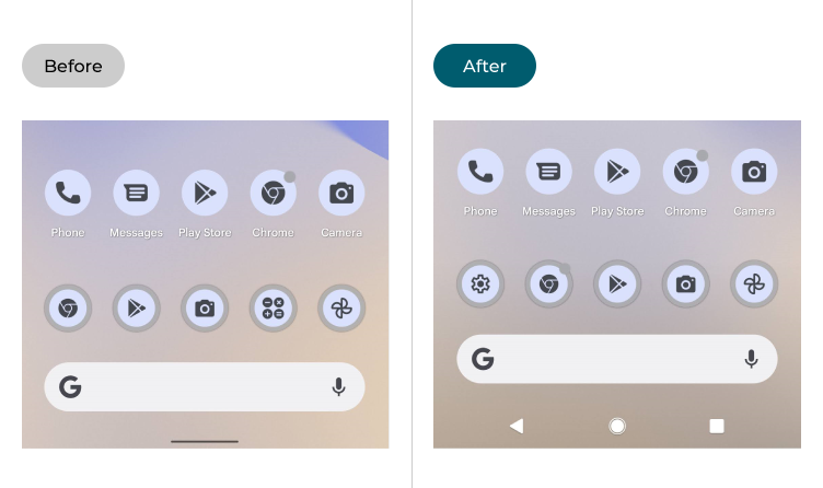 Android 12 with Gesture navigation and 3-button navigation enabled